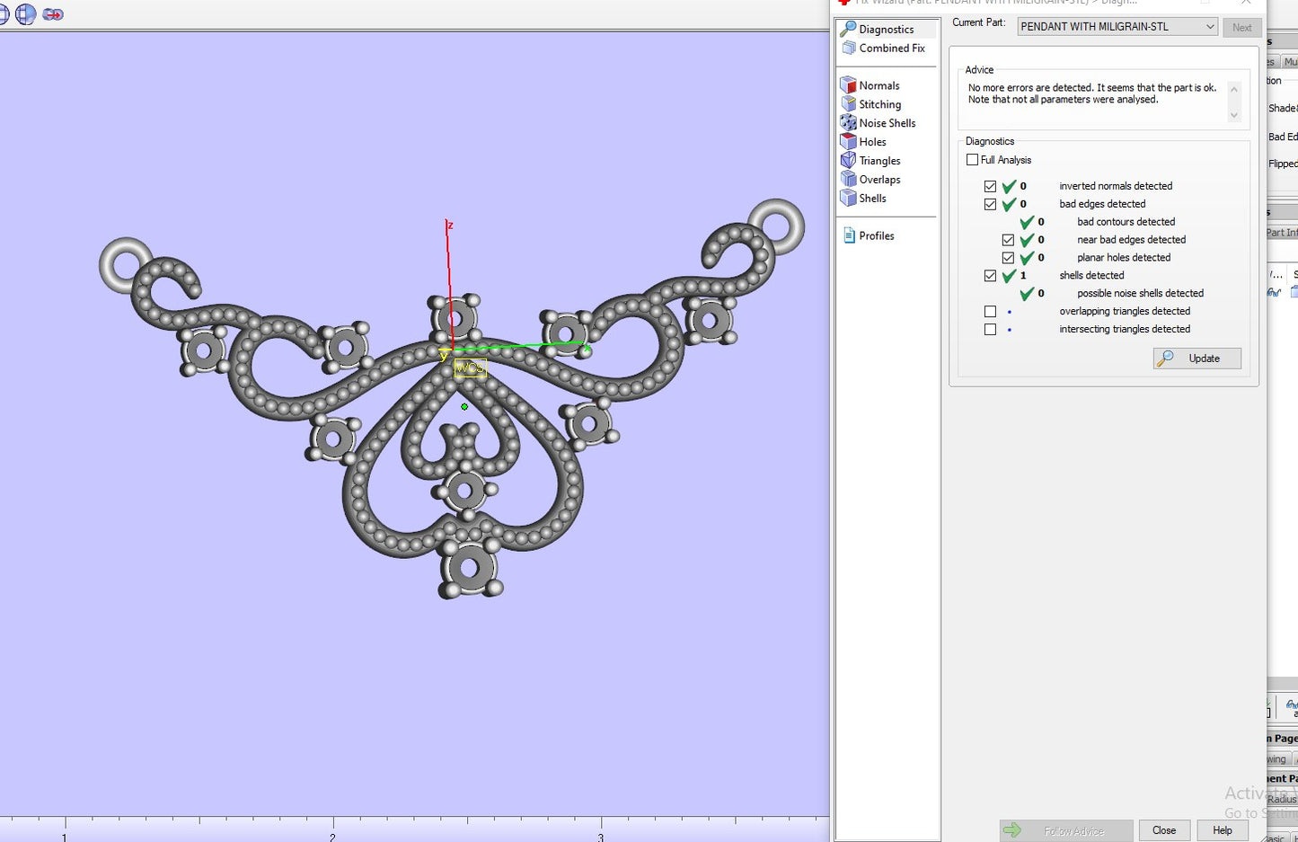 Crown Beads Necklace Patterns With Diamonds 3D CAD Design-O1A003M