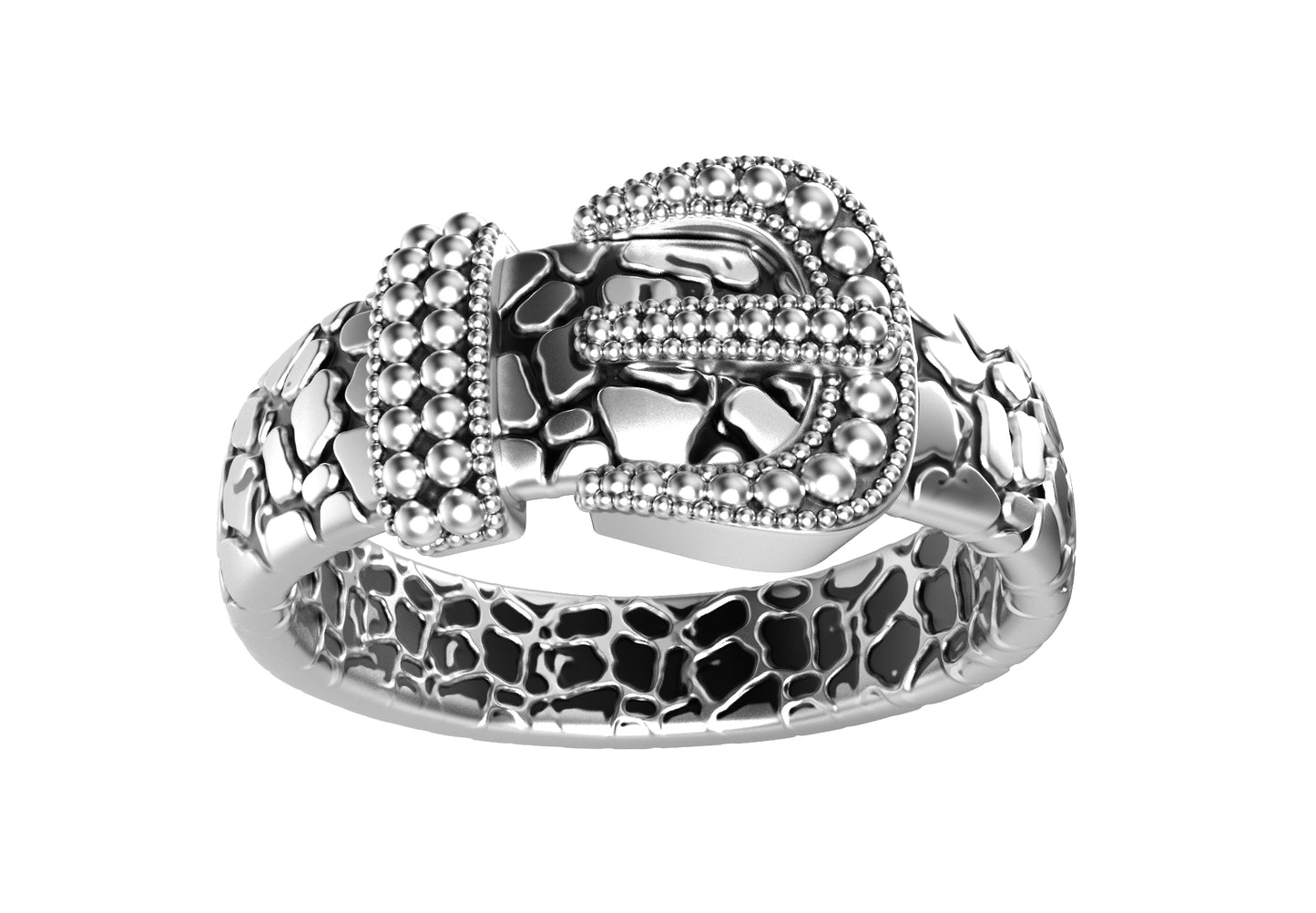 Crocodile Belt Gothic Ring For Men 3D CAD Design-O1T31