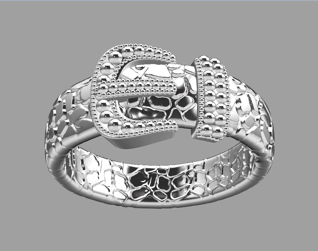 Crocodile Belt Gothic Ring For Men 3D CAD Design-O1T31