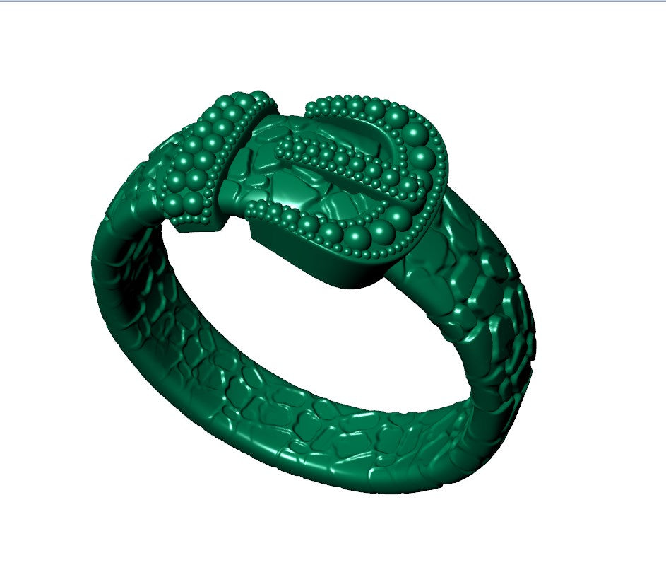 Crocodile Belt Gothic Ring For Men 3D CAD Design-O1T31