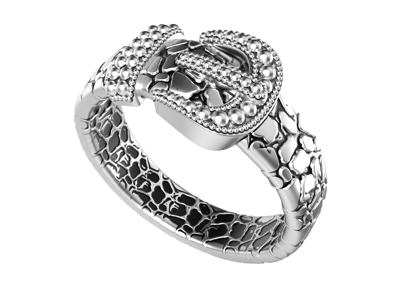 Crocodile Belt Gothic Ring For Men 3D CAD Design-O1T31
