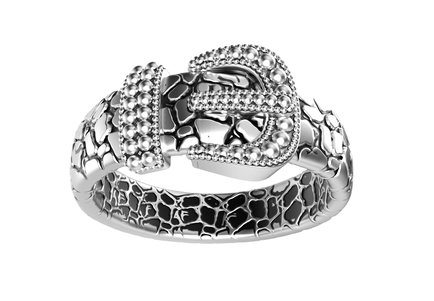 Crocodile Belt Gothic Ring For Men 3D CAD Design-O1T31