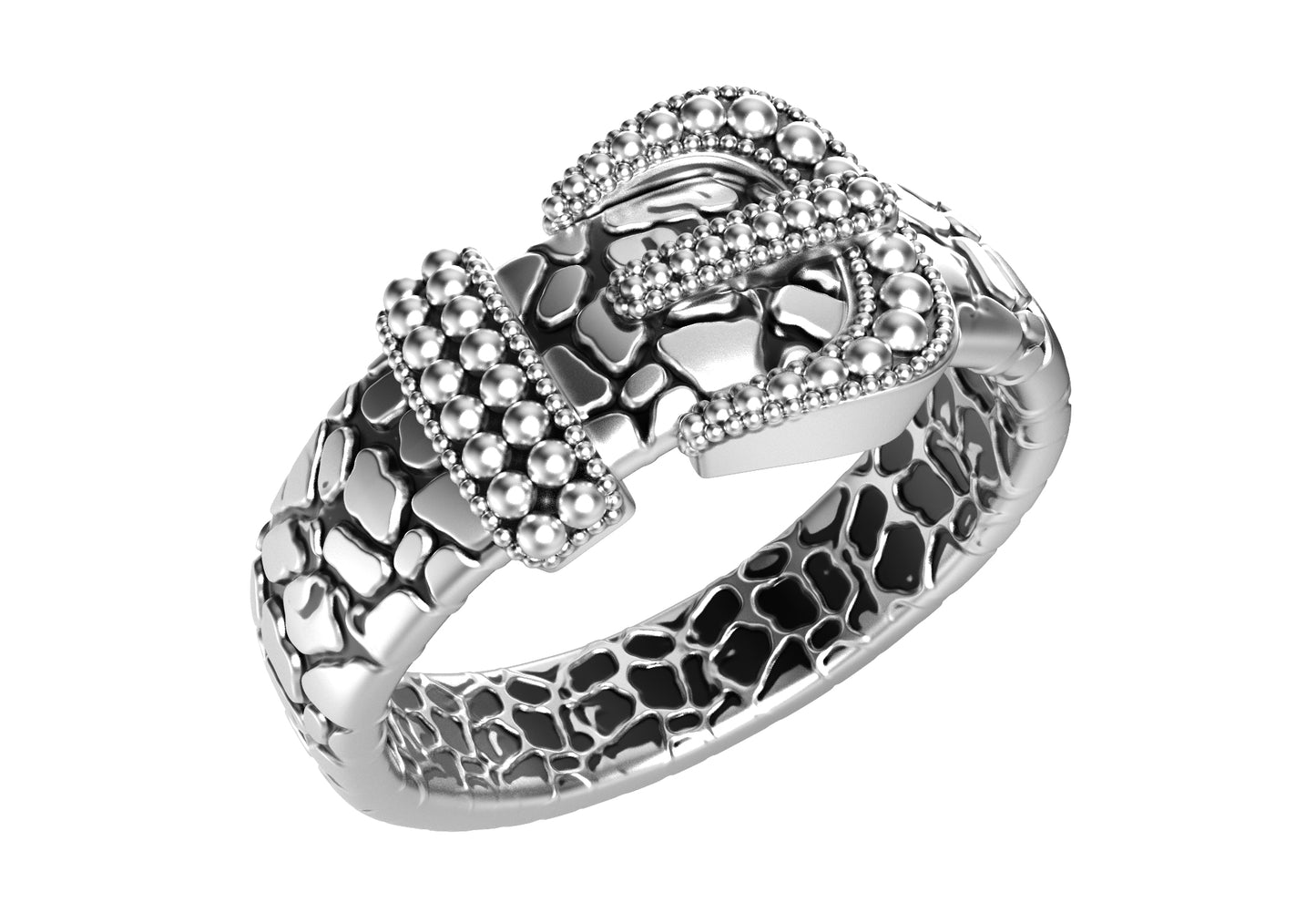 Crocodile Belt Gothic Ring For Men 3D CAD Design-O1T31