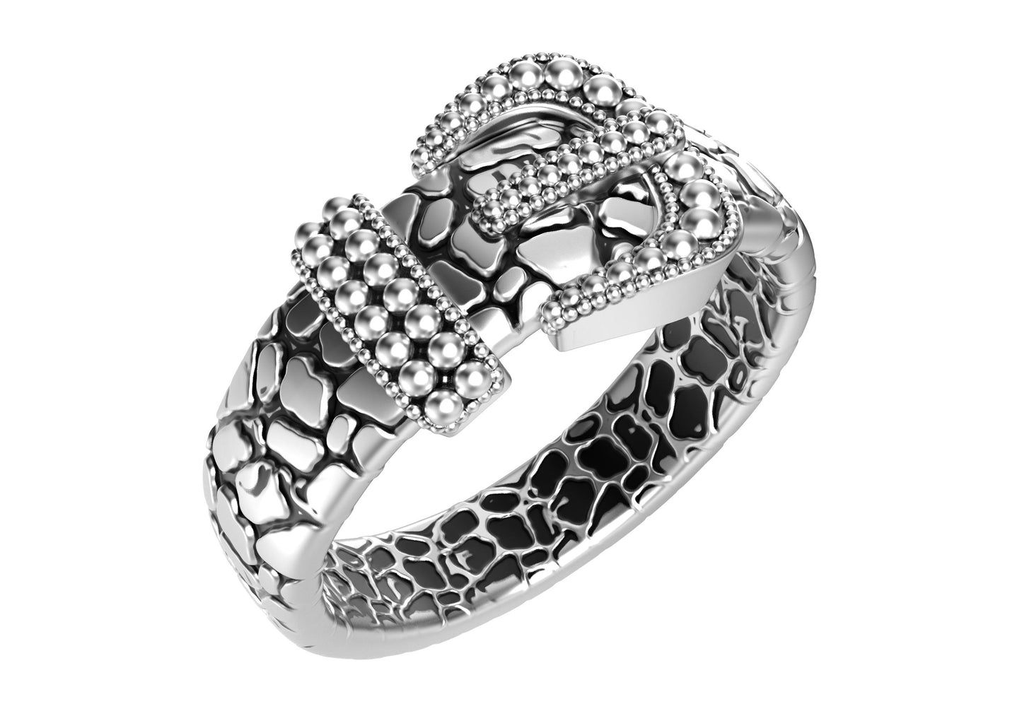 Crocodile Belt Gothic Ring For Men 3D CAD Design-O1T31