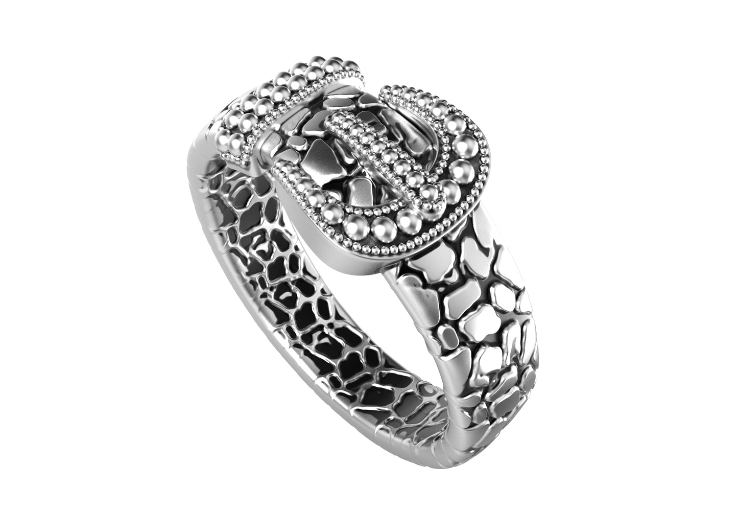 Crocodile Belt Gothic Ring For Men 3D CAD Design-O1T31