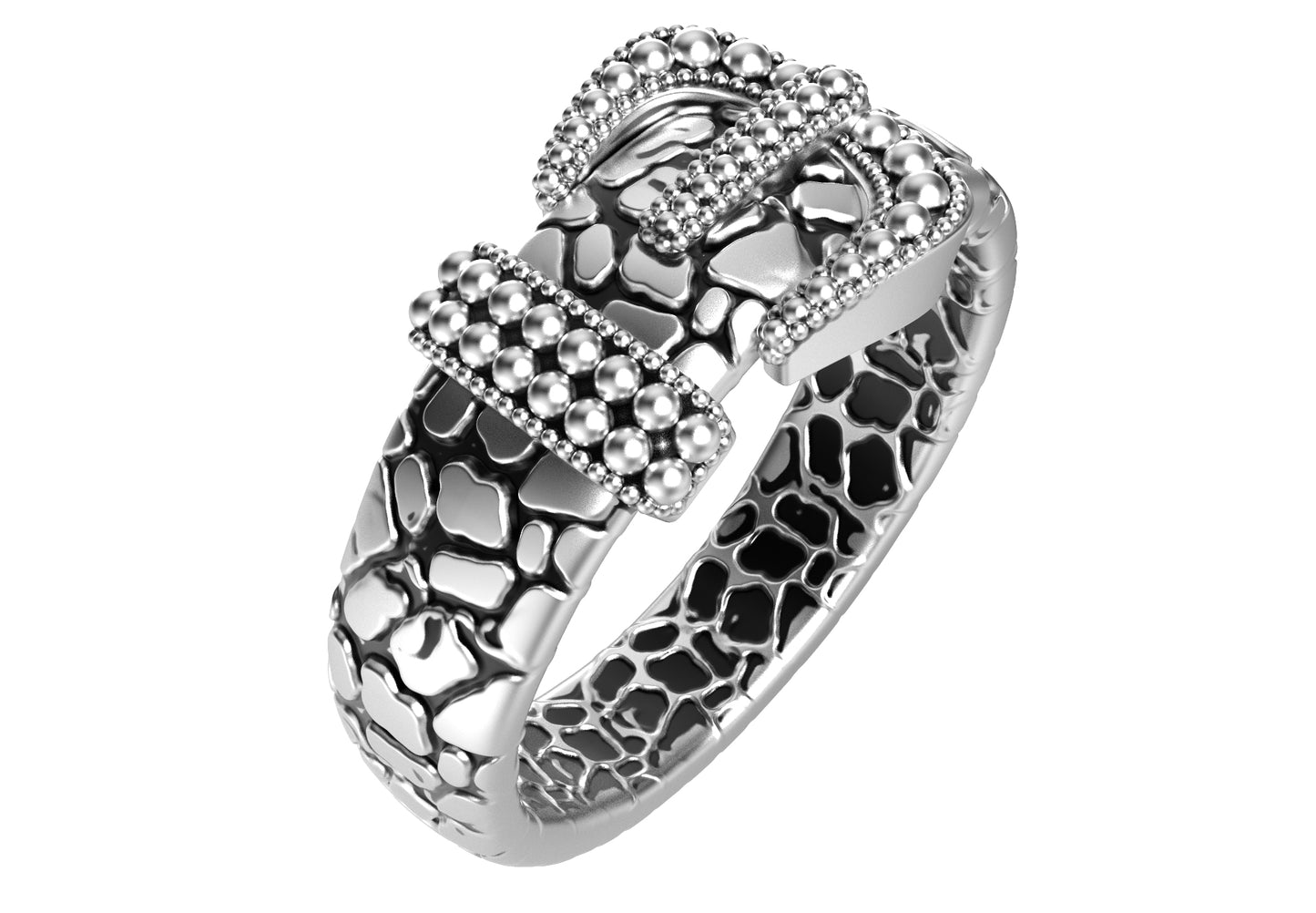 Crocodile Belt Gothic Ring For Men 3D CAD Design-O1T31