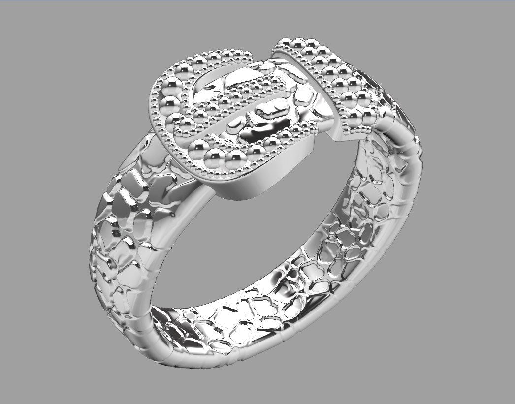 Crocodile Belt Gothic Ring For Men 3D CAD Design-O1T31