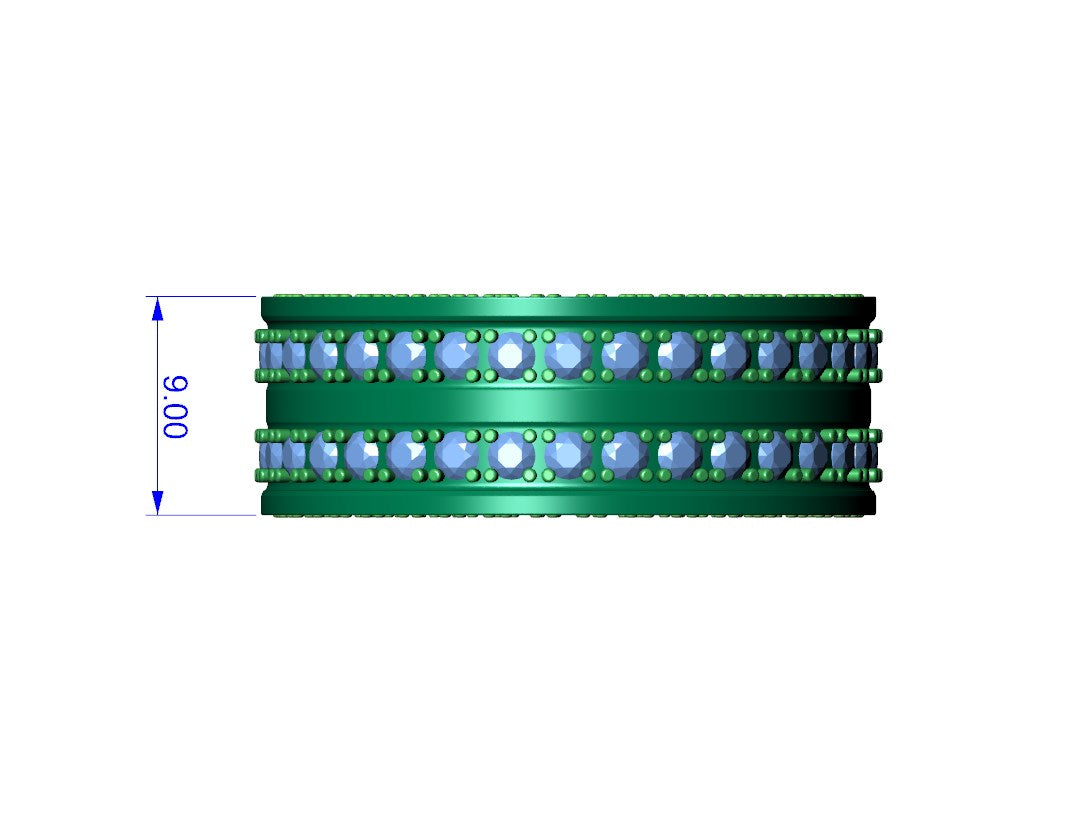 Wedding Ring For Men And Women 9 mm Wide Design-PSJM001V12VB 3D print model