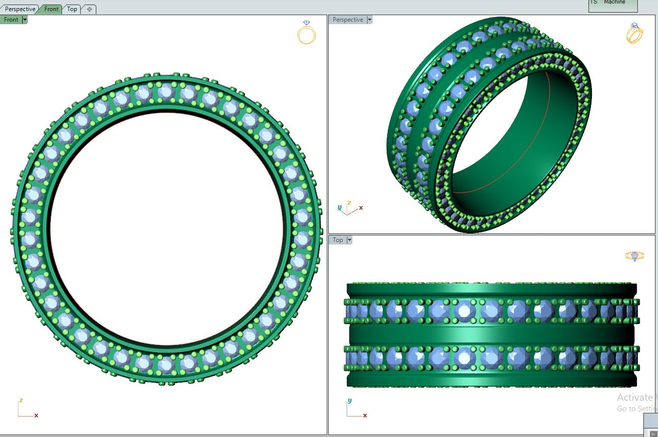 Wedding Ring For Men And Women 9 mm Wide Design-PSJM001V12VB 3D print model