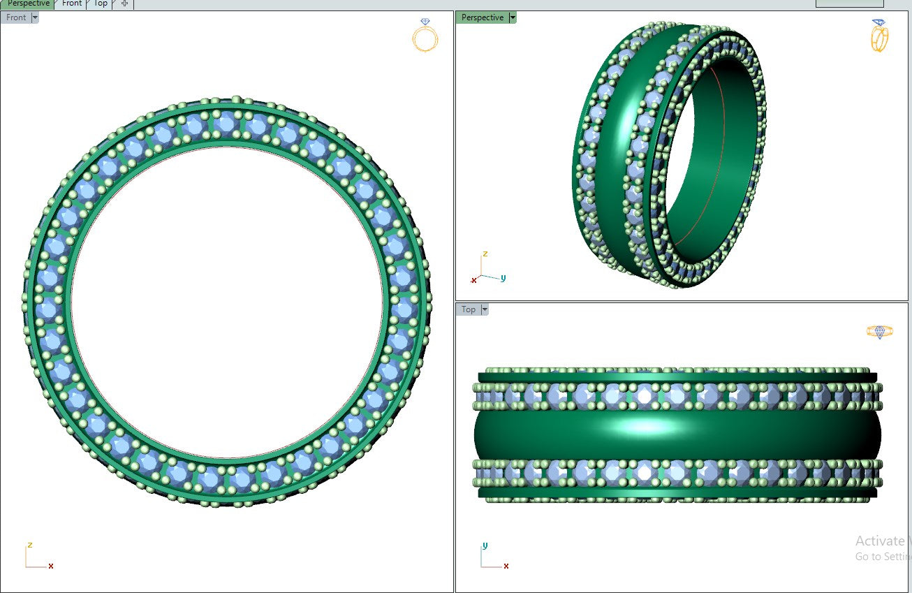 Wedding Ring Set Women Men Ring 3D CAD Design-PSJM001V5