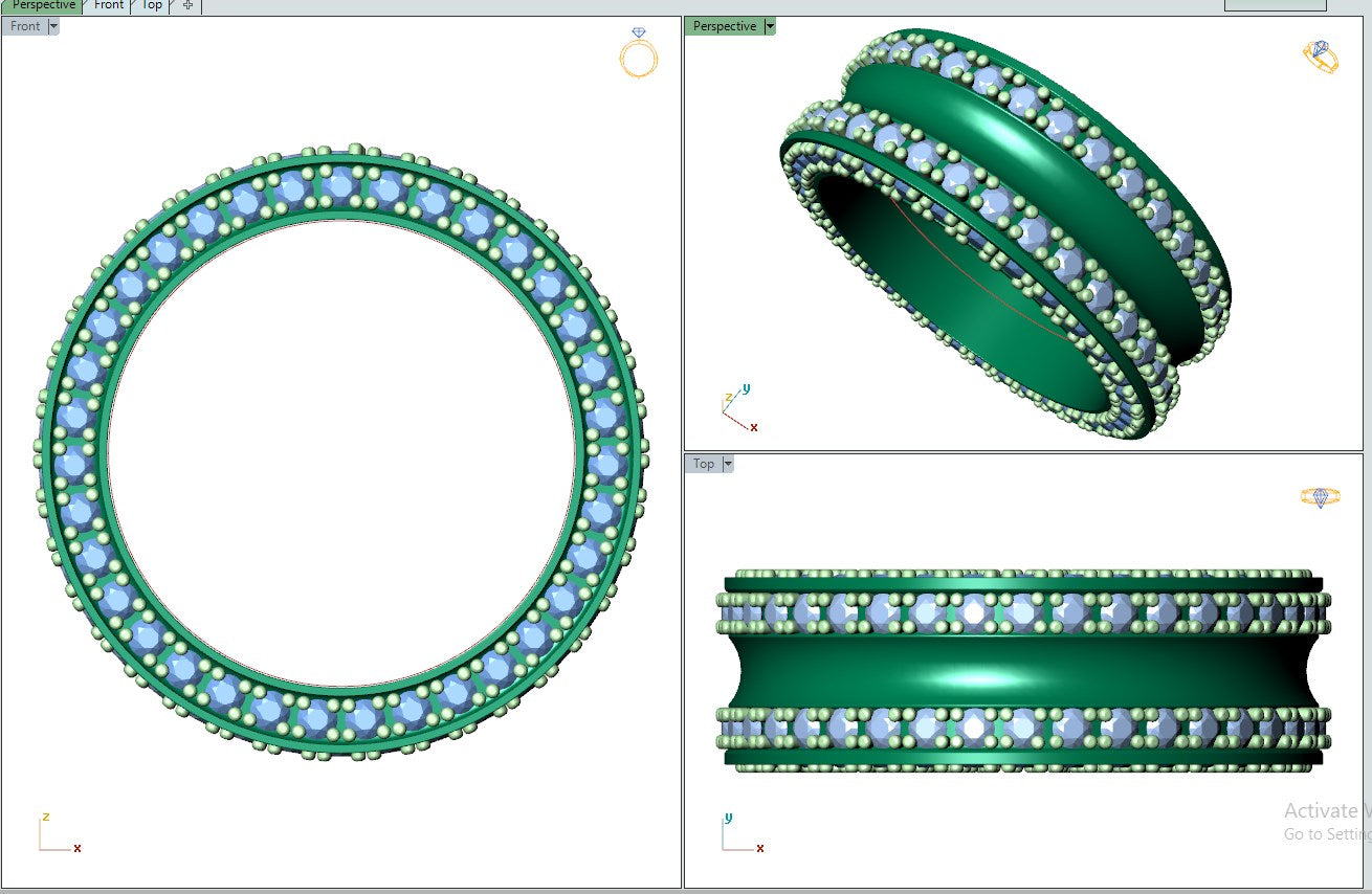 Wedding Ring Set Women Men Ring CAD Design-PSJM001V6