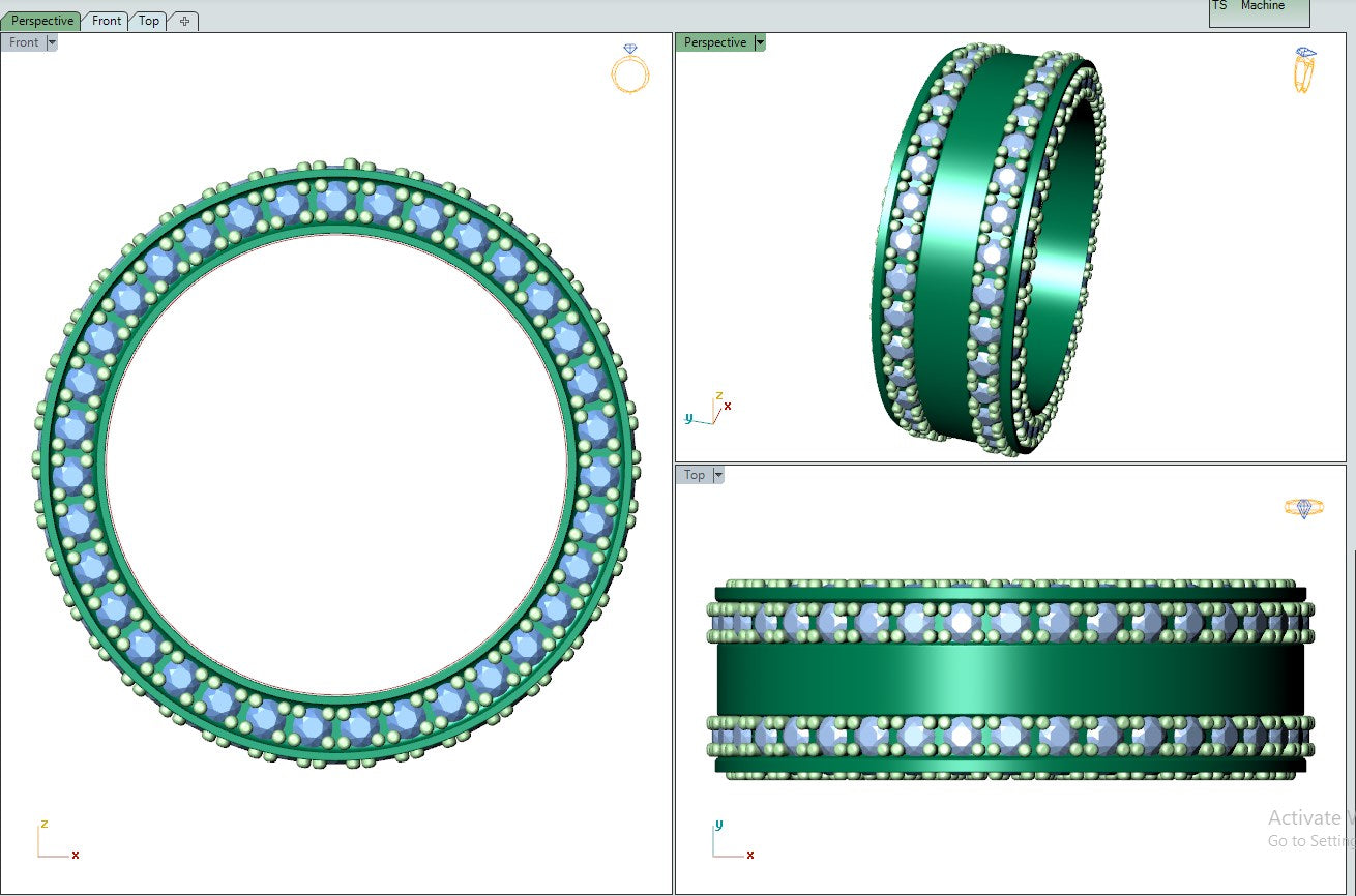 Wedding Ring Set Women Men Ring CAD Design-PSJM001V7