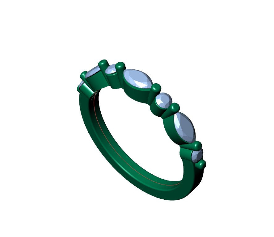 Wedding Set Ring CAD Design-PSTR02 3D Print Model