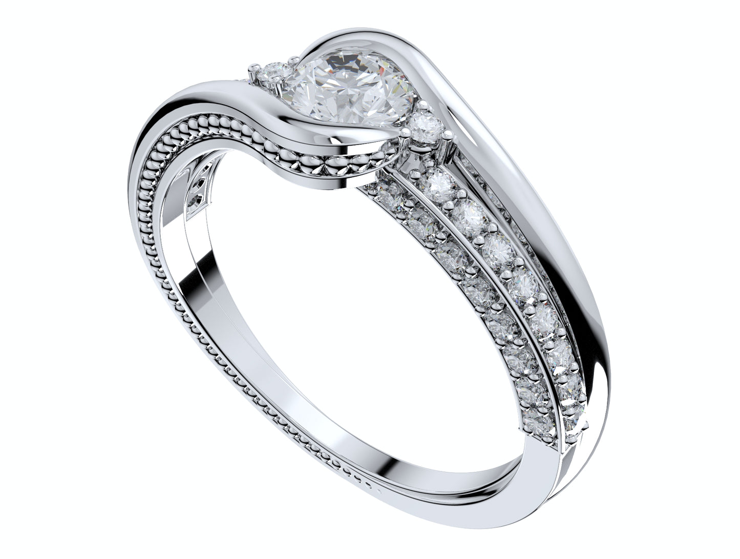 Engagement Solitaire Ring Bezel Setting Center Stone-RPSV001