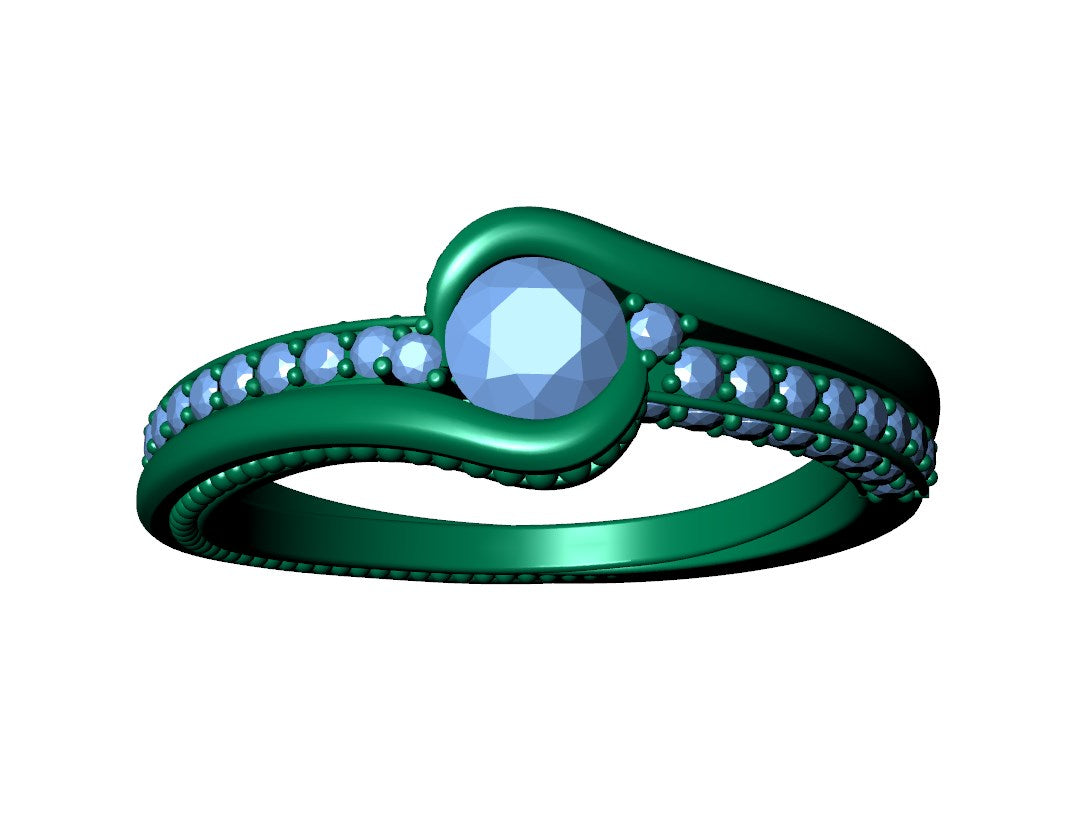 Engagement Solitaire Ring Bezel Setting Center Stone-RPSV001