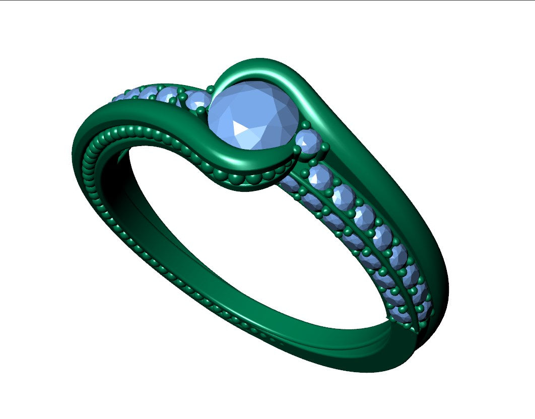 Engagement Solitaire Ring Bezel Setting Center Stone-RPSV001