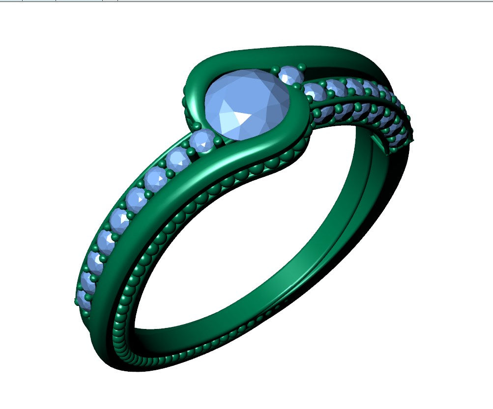 Engagement Solitaire Ring Bezel Setting Center Stone-RPSV001