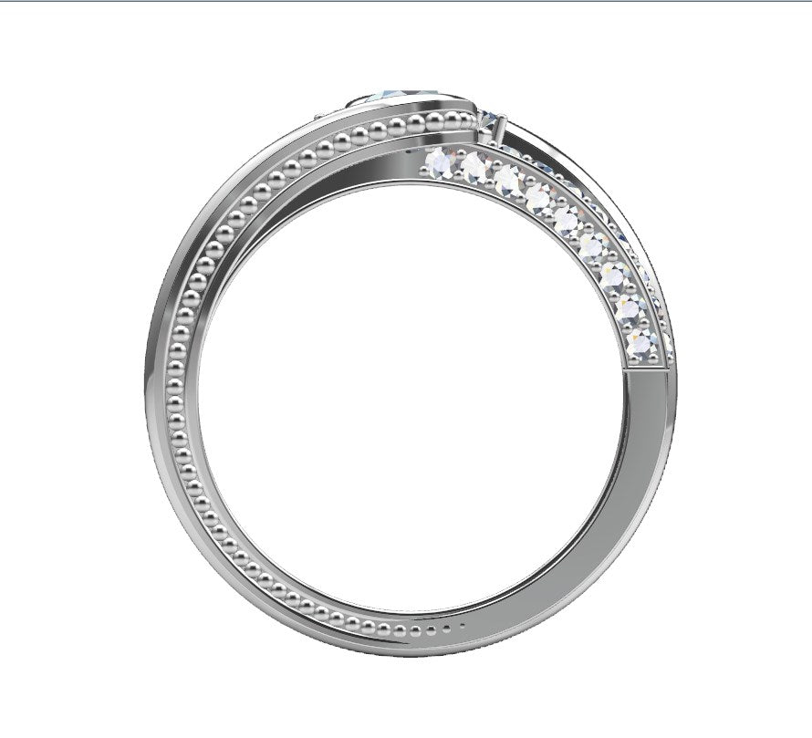 Engagement Solitaire Ring Bezel Setting Center Stone-RPSV001