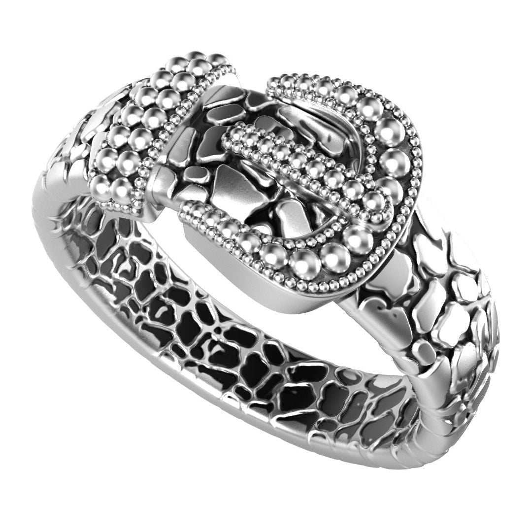 Crocodile Belt Gothic Ring For Men 3D CAD Design-O1T31