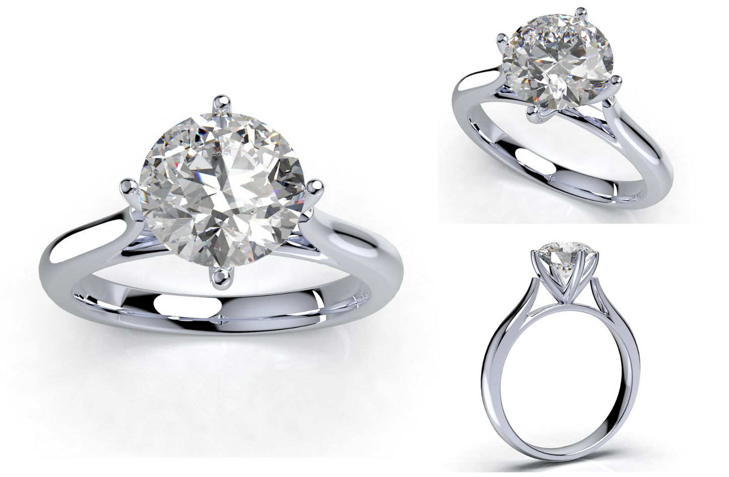 Engagement Ring Solitaire CAD Design-CC119 3D print model
