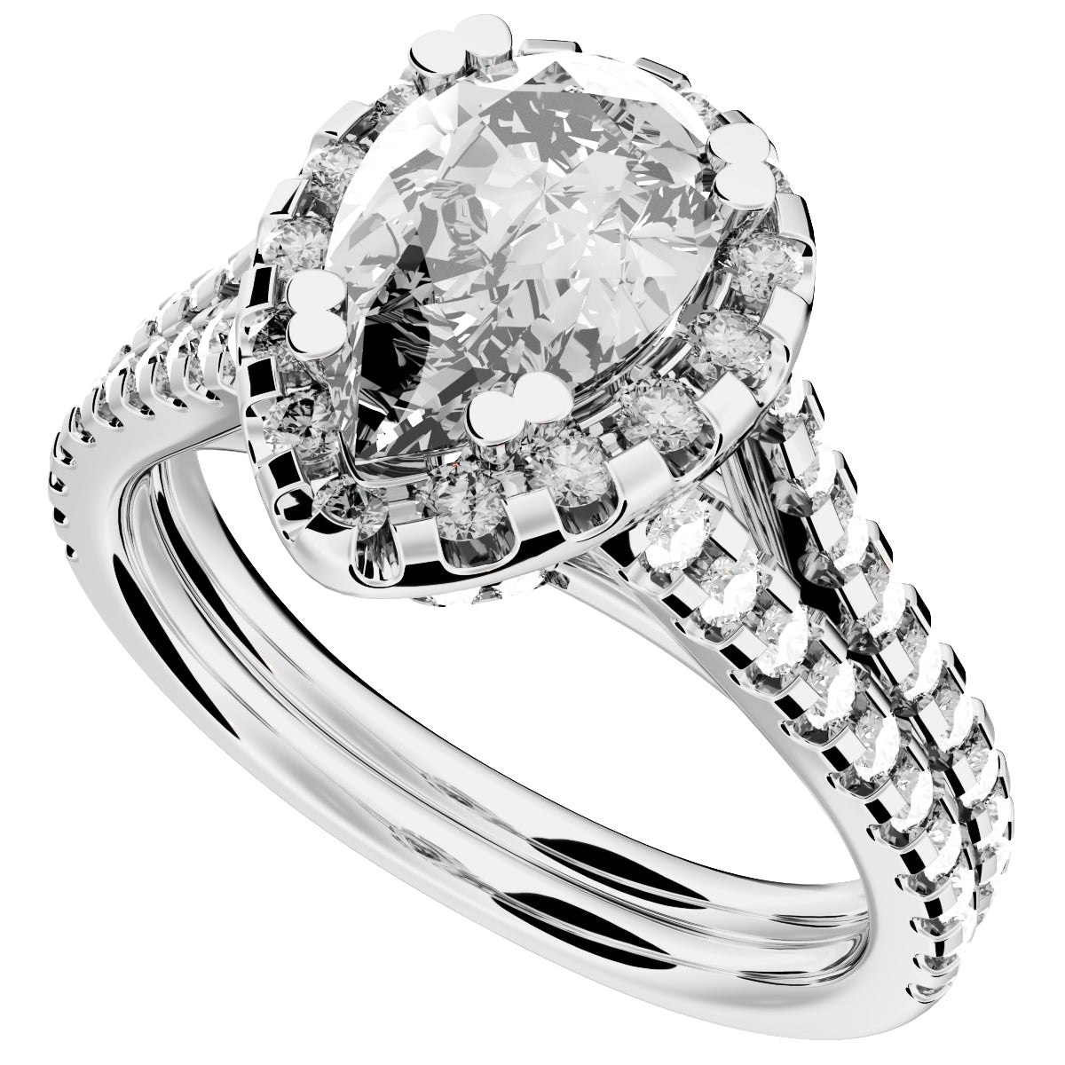 Pear Shape Diamond Engagement Ring -CRL001