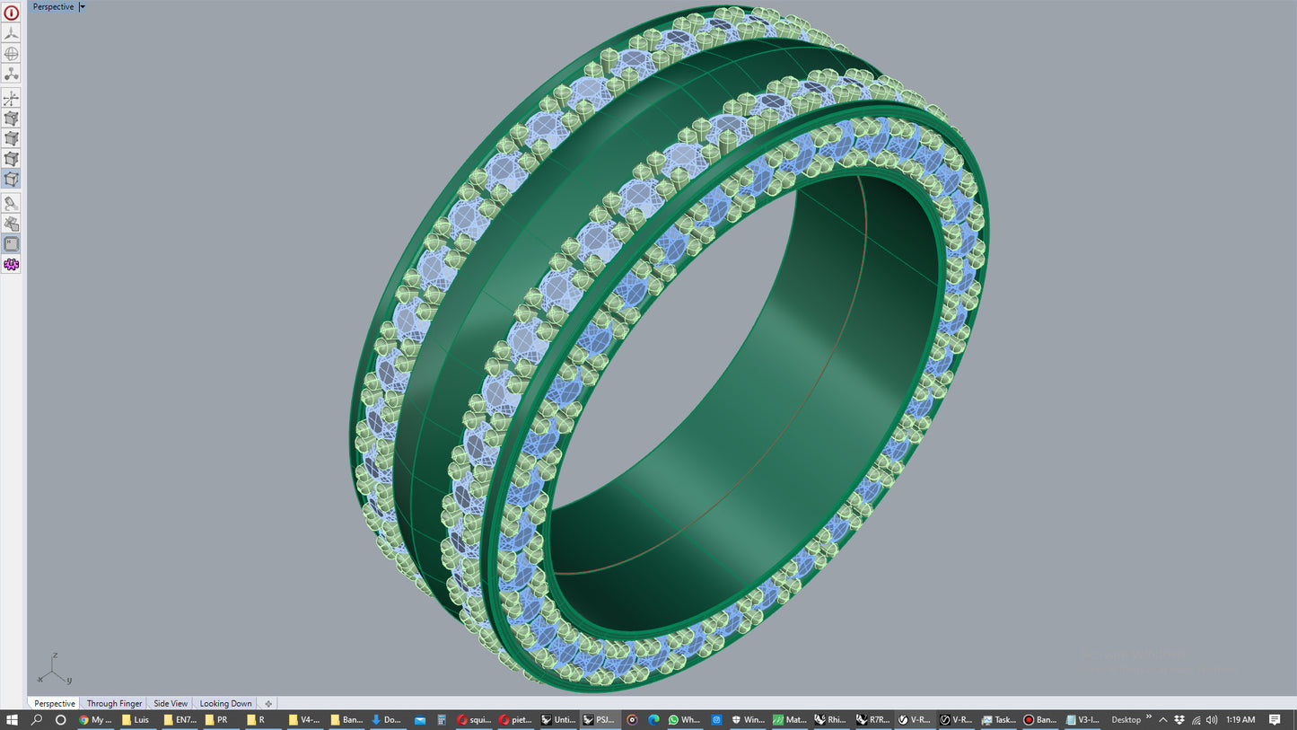 Wedding Ring Set Women Men Ring 3D CAD Design-PSJM001V4