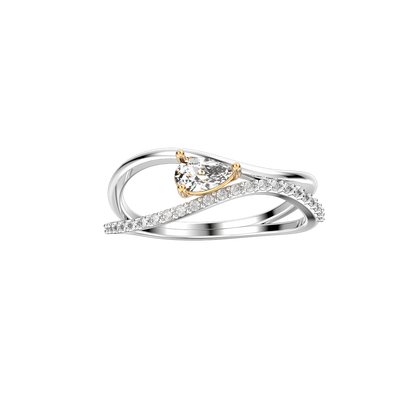 Light Weight Jewelry Diamond Pear Ring 3D Design-X004