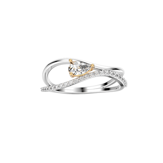 Light Weight Jewelry Diamond Pear Ring 3D Design-X004