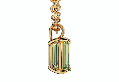 Emerald Cut Gemstone Gold Pendant CAD Design-JCNP-05 3D Print Model