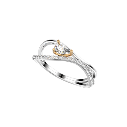 Light Weight Jewelry Diamond Pear Ring 3D Design-X004