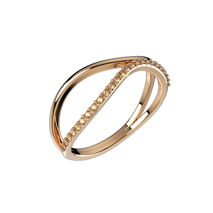 Light Women Ring Only 2.5 Grams Gold 18K, 3D Print Model -X003
