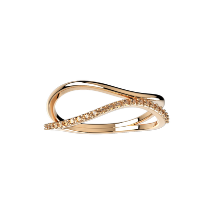 Light Women Ring Only 2.5 Grams Gold 18K, 3D Print Model -X003