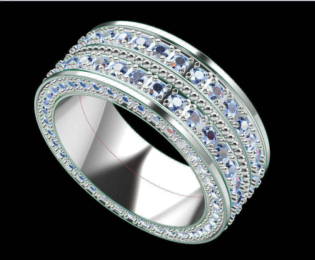Wedding Ring For Men And Women 9 mm Wide Design-PSJM001V12VE 3D print model