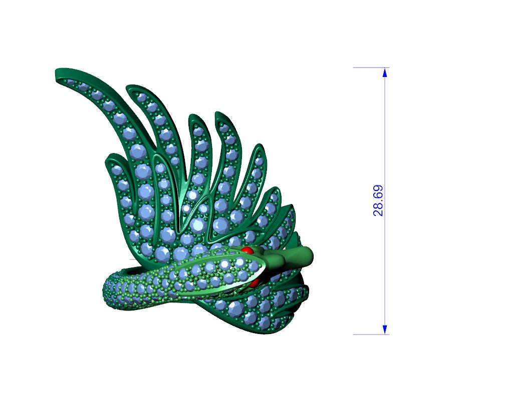 Bird Women Ring 3D CAD Design-R002G 3D PRINT MODEL