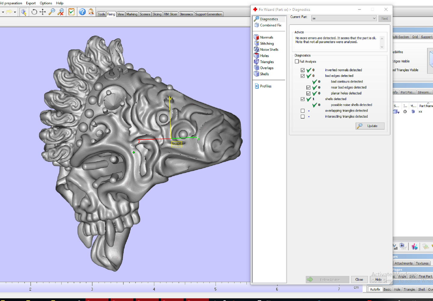 Badass Gothic Punk Skull Ring With Gems CAD Design-GP34-GS 3D PRINTED MODEL