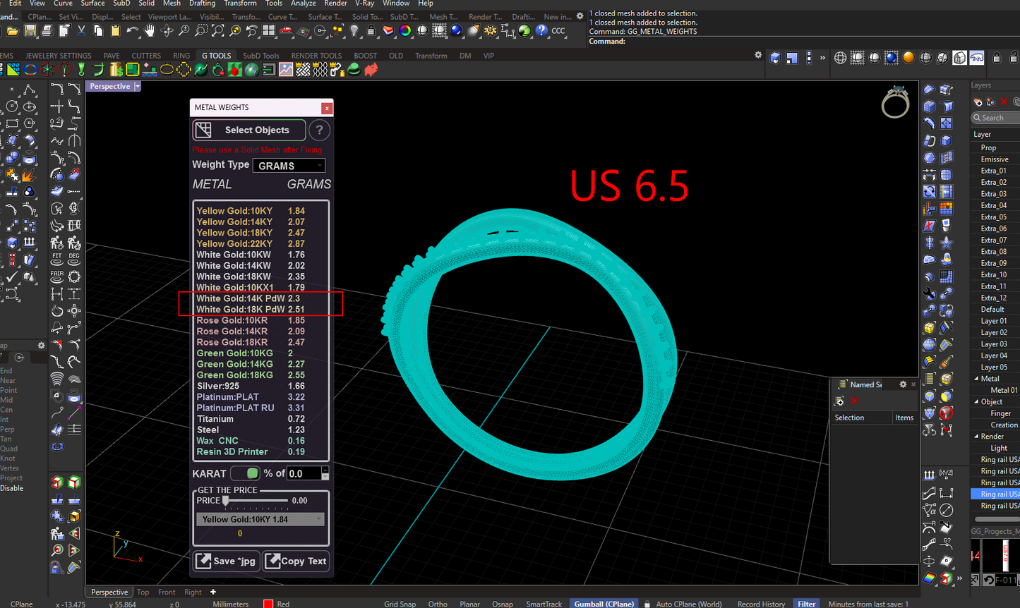Light Women Ring Only 2.5 Grams Gold 18K, 3D Print Model -X003