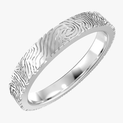 Wedding Set Rings Finger Print Styles CAD Design- CC125W 3D print model