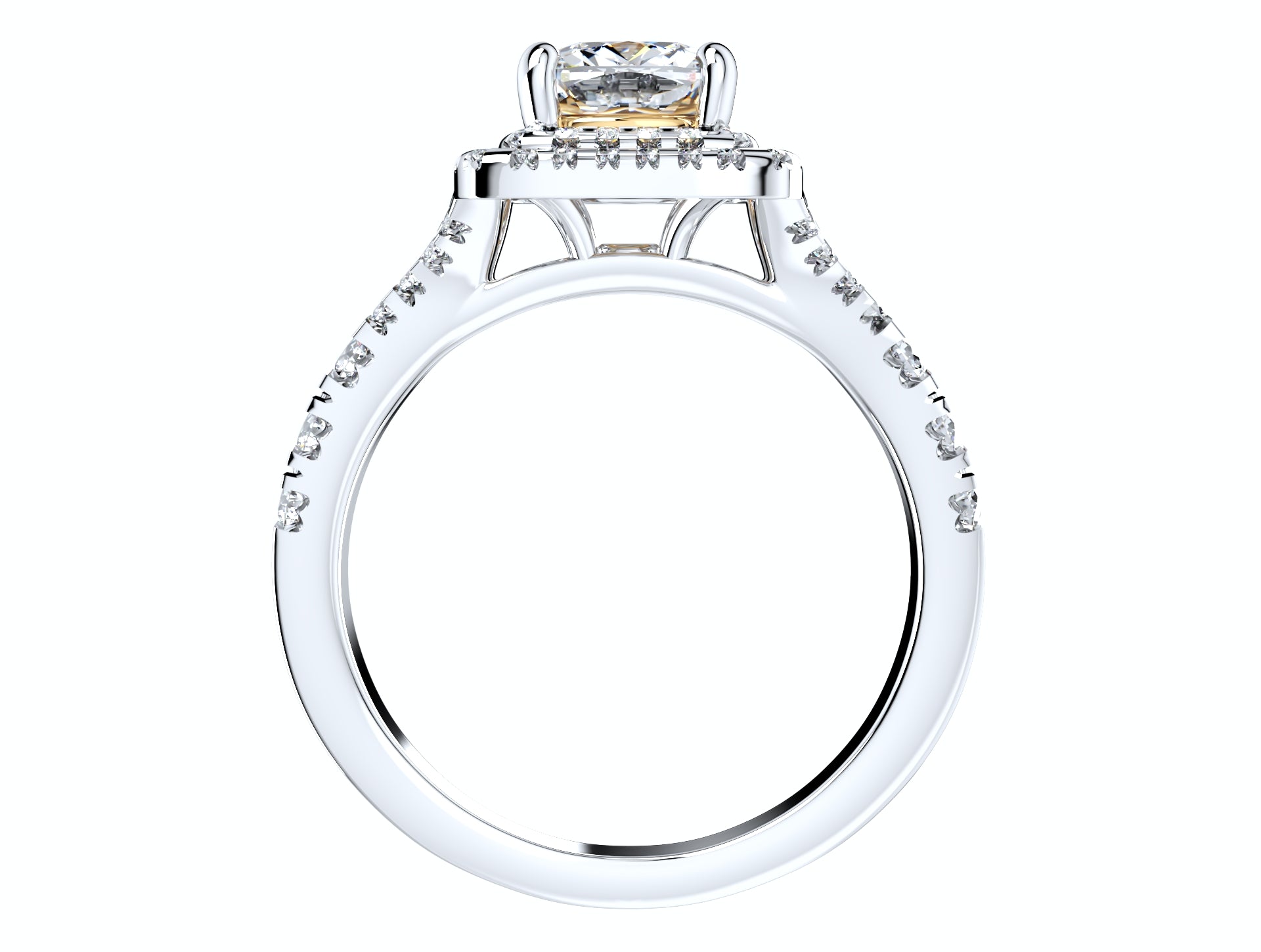 Cushion Cut Halo Engagement Ring CAD Design-0001prs