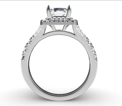 Cushion Cut Halo Engagement Ring CAD Design-0001prs