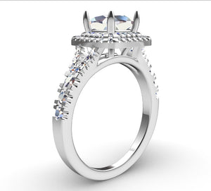Cushion Cut Halo Engagement Ring CAD Design-0001prs