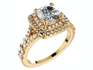 Cushion Cut Halo Engagement Ring CAD Design-0001prs