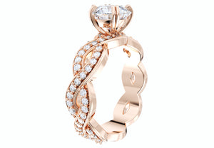 Twisted Engagement Ring Center Diamond 1.30 Carats- LJP01