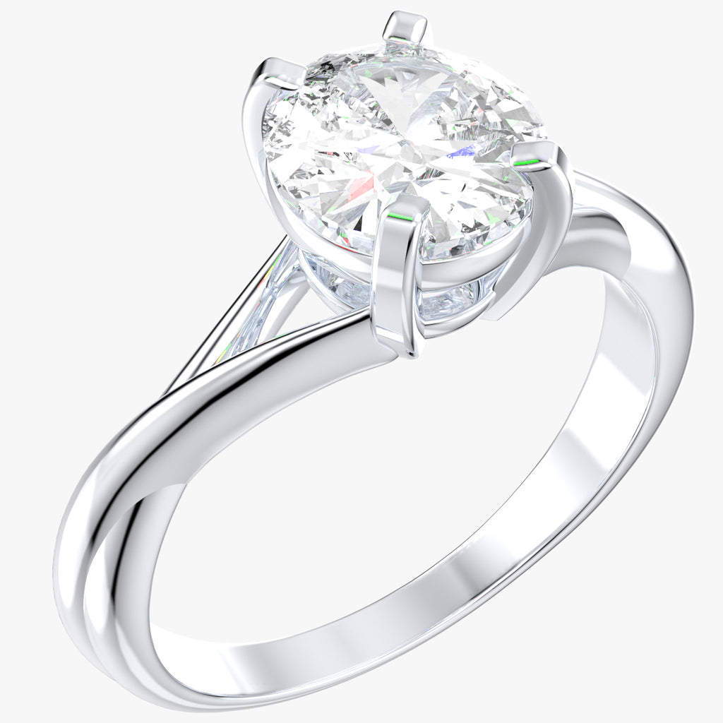 Twisted Oval Gemstone Engagement Ring 3D CAD Design-O11031OR