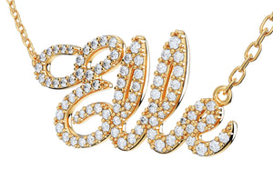 Elle Diamond Set Version Jewelry Font Necklace Pendant Design- EDS-A 3D Print Model