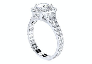 Diamond Round Halo Engagement Ring 3D CAD Design 3D Print Model-O-1-102