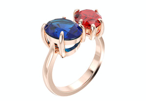 Cocktail Ring Design Sapphire Oval - Pear Ruby Gesmtone-JCNP-03 3D PRINT MODEL DOWNLOADABLE