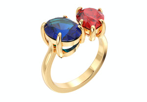 Cocktail Ring Design Sapphire Oval - Pear Ruby Gesmtone-JCNP-03 3D PRINT MODEL DOWNLOADABLE