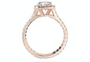 Diamond Round Halo Engagement Ring 3D CAD Design 3D Print Model-O-1-102