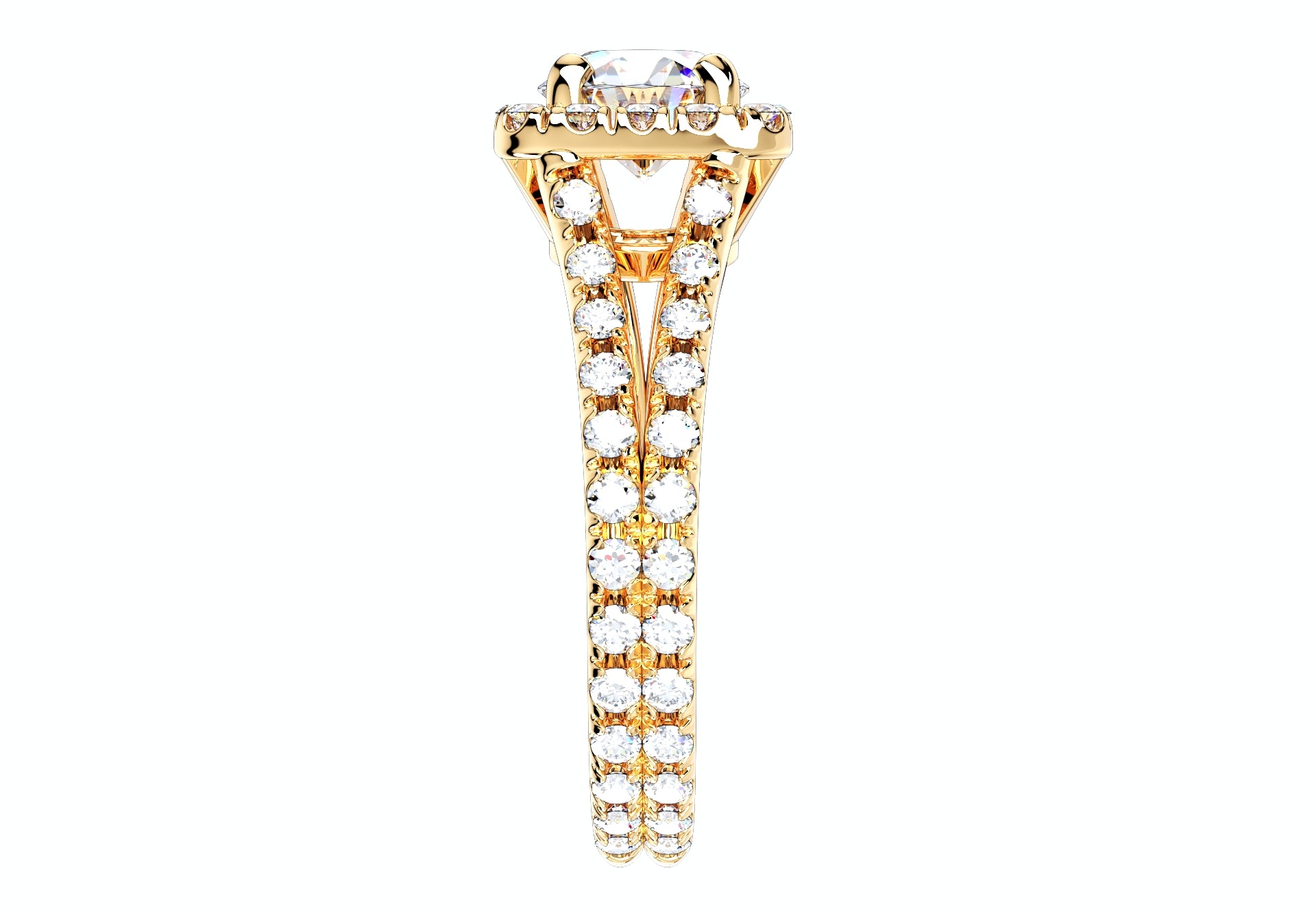 Diamond Round Halo Engagement Ring 3D CAD Design 3D Print Model-O-1-102