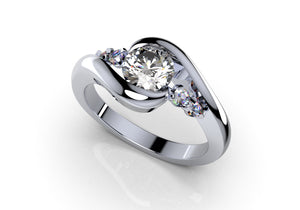 Engagement Ring Solitaire Ring 3D Model Women Ring - CC99 3D print model